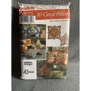 Simplicity Decorative Pillows Sewing Pattern 5538 - uncut